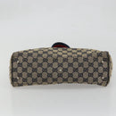 GUCCI GG Canvas Sherry Line Hand Bag Red Navy 145810 Auth 175695-5