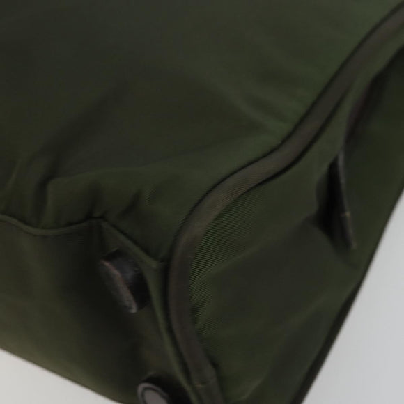 PRADA Tote Bag Nylon Green Silver Auth 175696