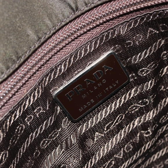 PRADA Tote Bag Nylon Green Silver Auth 175696