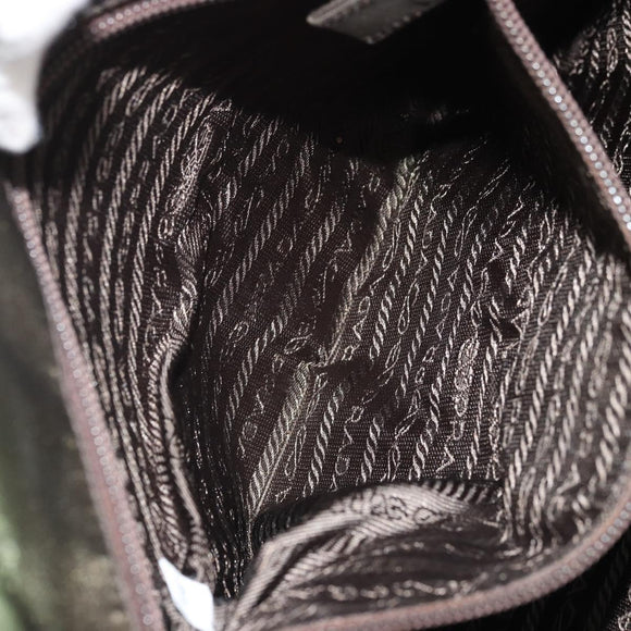 PRADA Tote Bag Nylon Green Silver Auth 175696