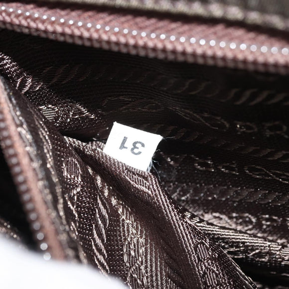 PRADA Tote Bag Nylon Green Silver Auth 175696