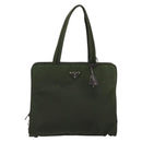 PRADA Tote Bag Nylon Green Silver Auth 175696-13