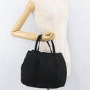 PRADA Hand Bag Nylon Black Silver Auth 175699-22