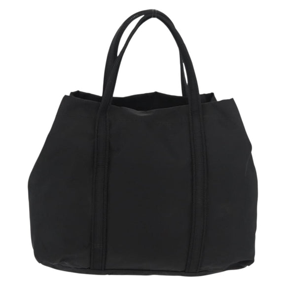 PRADA Hand Bag Nylon Black Silver Auth 175699