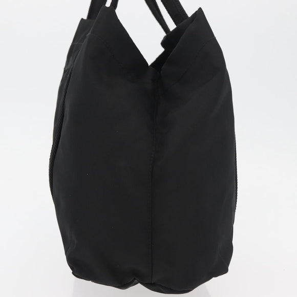 PRADA Hand Bag Nylon Black Silver Auth 175699