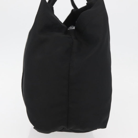 PRADA Hand Bag Nylon Black Silver Auth 175699