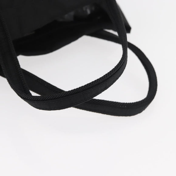 PRADA Hand Bag Nylon Black Silver Auth 175699