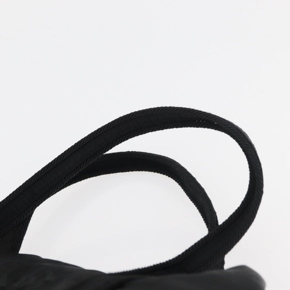 PRADA Hand Bag Nylon Black Silver Auth 175699