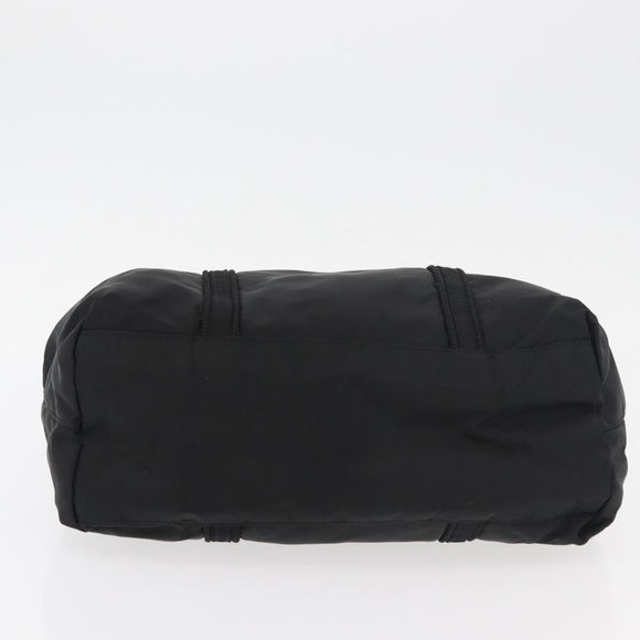 PRADA Hand Bag Nylon Black Silver Auth 175699