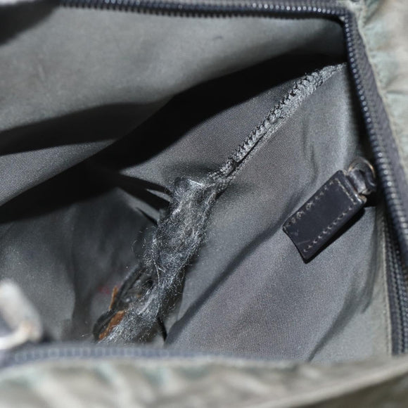 PRADA Shoulder Bag Nylon Gray Silver Auth 175700
