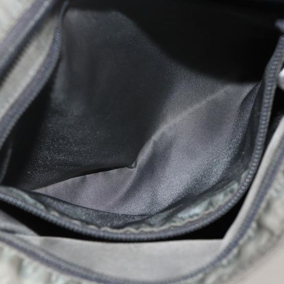 PRADA Shoulder Bag Nylon Gray Silver Auth 175700