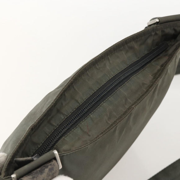 PRADA Shoulder Bag Nylon Gray Silver Auth 175700