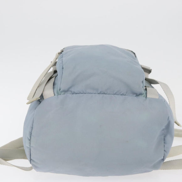 PRADA Backpack Nylon Light Blue Silver Auth 175701