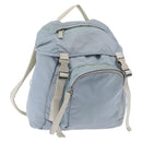 PRADA Backpack Nylon Light Blue Silver Auth 175701-1