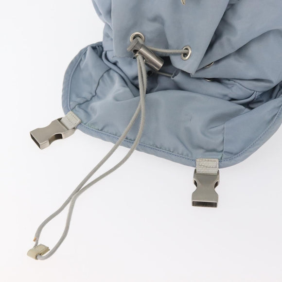 PRADA Backpack Nylon Light Blue Silver Auth 175701