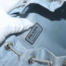 PRADA Backpack Nylon Light Blue Silver Auth 175701-23