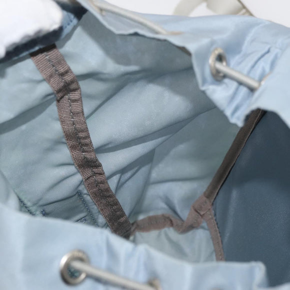 PRADA Backpack Nylon Light Blue Silver Auth 175701