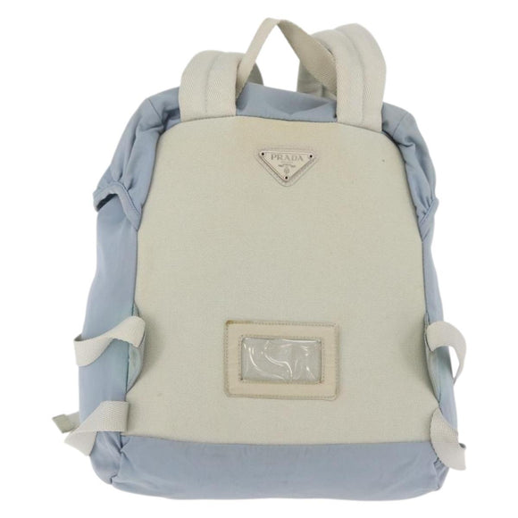 PRADA Backpack Nylon Light Blue Silver Auth 175701