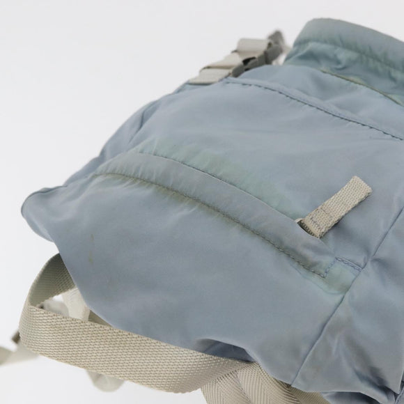 PRADA Backpack Nylon Light Blue Silver Auth 175701