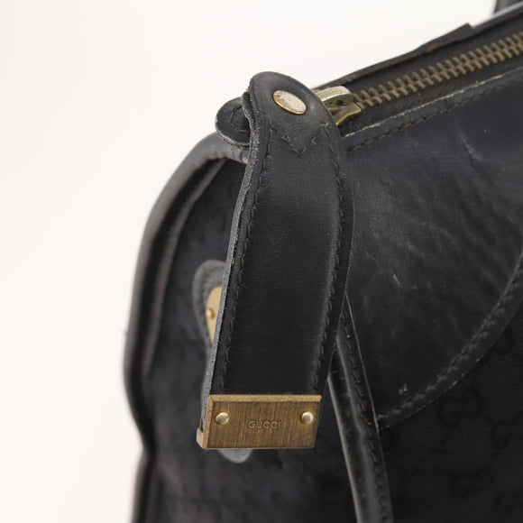 GUCCI GG Canvas Web Sherry Line Boston Bag Black Gold Red Auth 175702
