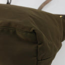 PRADA Tote Bag Nylon Khaki Gold Auth 175703-15