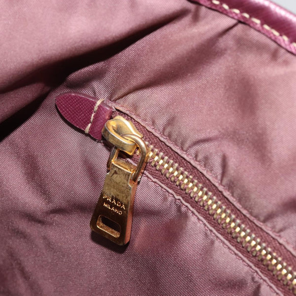 PRADA Tote Bag Nylon Khaki Gold Auth 175703