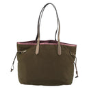 PRADA Tote Bag Nylon Khaki Gold Auth 175703-2