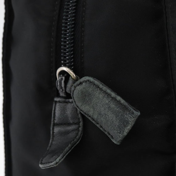 PRADA Tote Bag Nylon Black Silver Auth 175704