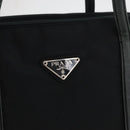 PRADA Tote Bag Nylon Black Silver Auth 175704-18
