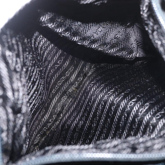 PRADA Tote Bag Nylon Black Silver Auth 175704