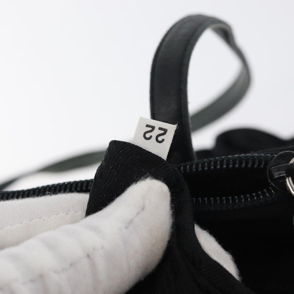 PRADA Tote Bag Nylon Black Silver Auth 175704