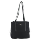 PRADA Tote Bag Nylon Black Silver Auth 175704-13