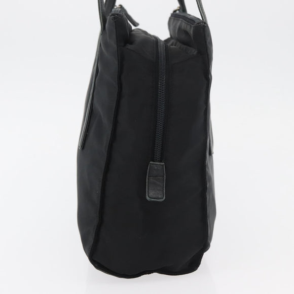 PRADA Tote Bag Nylon Black Silver Auth 175704