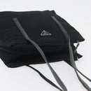 PRADA Tote Bag Nylon Black Silver Auth 175704-6