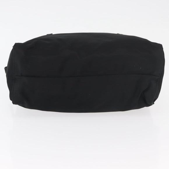 PRADA Tote Bag Nylon Black Silver Auth 175704