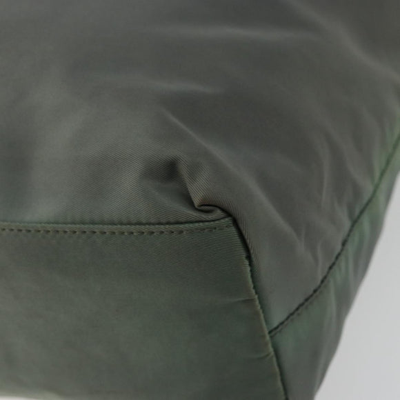 PRADA Tote Bag Nylon Green Silver Auth 175705