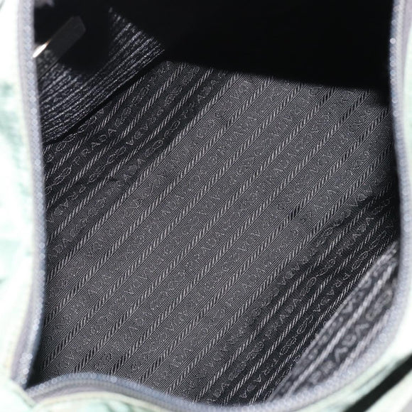 PRADA Tote Bag Nylon Green Silver Auth 175705