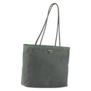 PRADA Tote Bag Nylon Green Silver Auth 175705-1