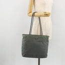 PRADA Tote Bag Nylon Green Silver Auth 175705-24