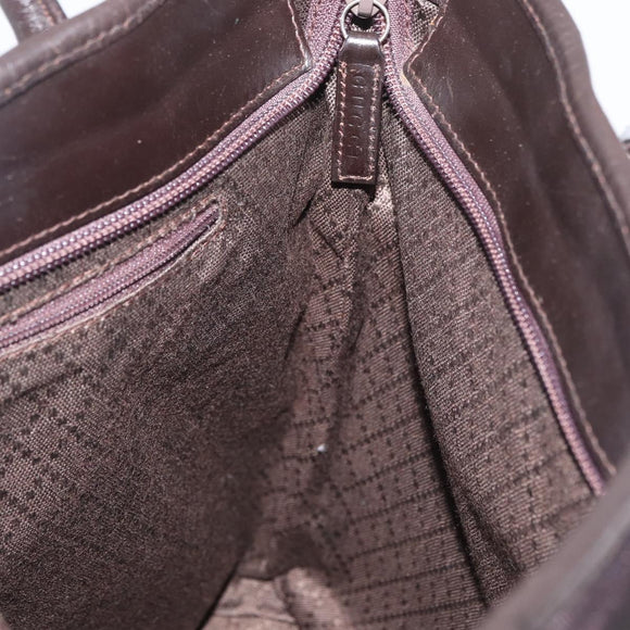 GUCCI Tote Bag Canvas Brown Silver 002 2123 0458 Auth 175706