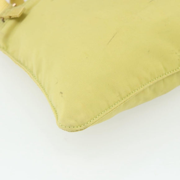 PRADA Shoulder Bag Nylon Yellow Silver Auth 175707