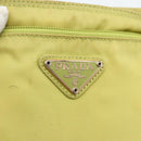 PRADA Shoulder Bag Nylon Yellow Silver Auth 175707-17