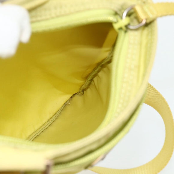 PRADA Shoulder Bag Nylon Yellow Silver Auth 175707