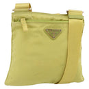 PRADA Shoulder Bag Nylon Yellow Silver Auth 175707-1