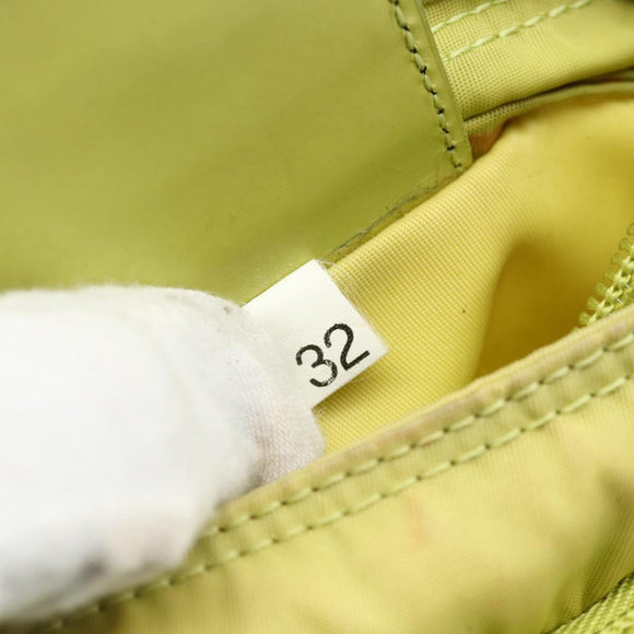 PRADA Shoulder Bag Nylon Yellow Silver Auth 175707