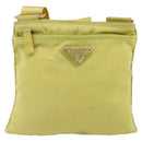 PRADA Shoulder Bag Nylon Yellow Silver Auth 175707-13