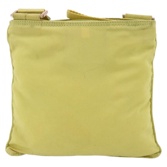 PRADA Shoulder Bag Nylon Yellow Silver Auth 175707