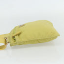 PRADA Shoulder Bag Nylon Yellow Silver Auth 175707-3