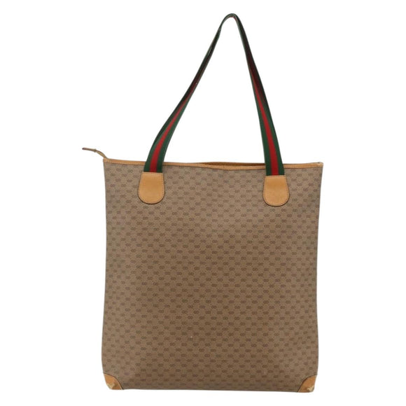 GUCCI Micro GG Supreme Web Sherry Line Bag PVC Beige 002 39 0163 Auth 175708