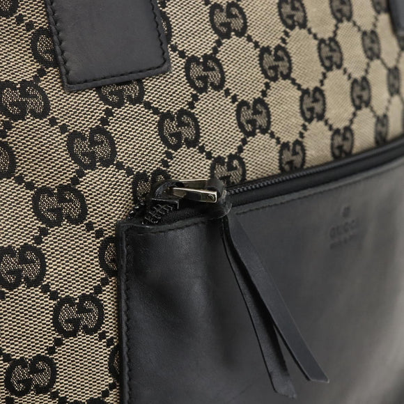 GUCCI GG Canvas Tote Bag Beige Silver 019 0401 Auth 175709